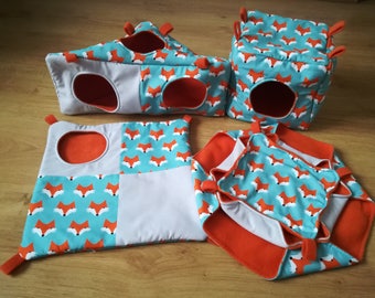 High quality cotton, foxes pack, 4 piece rat hammocks,cube, peekaboo, corner house, triple hammock, orange fleece, rat cage accessories, pet