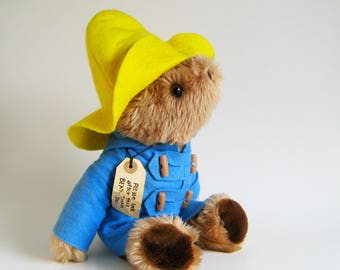 Vintage Paddington Bear Plush Toy Teddy Bear Stuffed Animal 1980s Toy Kids Toy