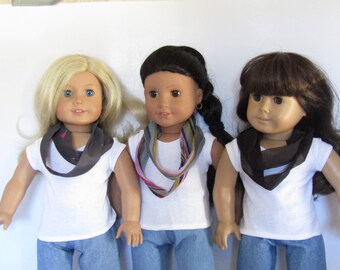 Infinitiy Scarf Set of 3 fits Dolls Like Gotz or American Girl Doll Clothes 18"