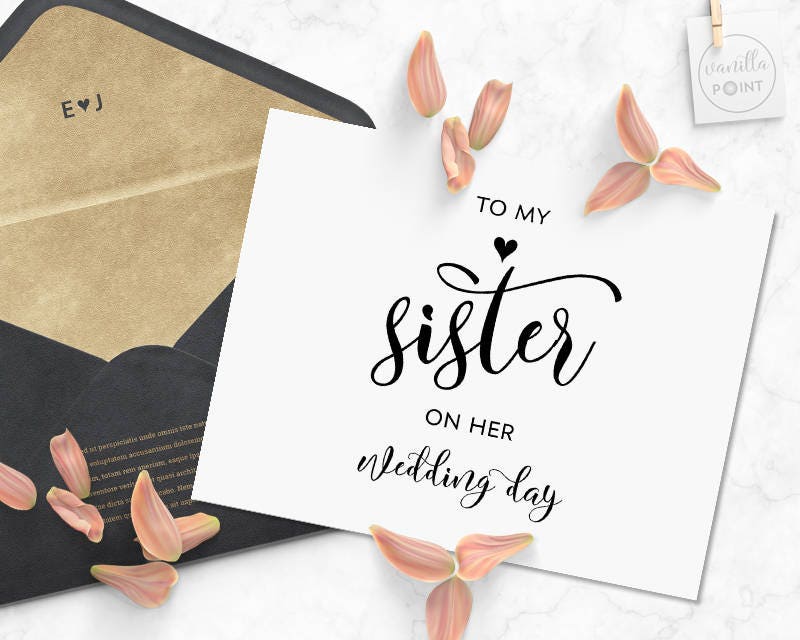 To My Sister On Her Wedding Day Sister Wedding Cards Card