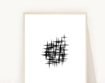 Abstract Print, Printable Art, Black and White Print, Minimalist Art, Scandinavian Art, Modern Wall Art, Instant Download