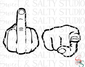 f*ck you fingers (2 versions - outline and layered) digital file