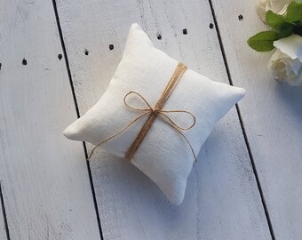 Ivory burap ring pillow, rustic ring pillow, plain ring pillow