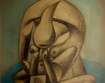 Pablo Picasso cubism original antique handmade drawing