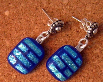 Dichroic Post Earrings Fused Glass Earrings Dichroic Jewelry Fused Glass Jewelry Glass Earrings Glass Jewelry