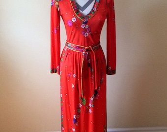 Vintage 1970's three piece dress/ Connie Rizza Dress