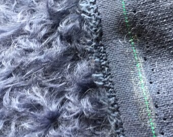 Steiff-Schulte German Navy Blue Ratinee Mohair23mm 14in x 20in OR 36cm x 51cm