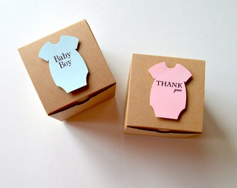Custom Baby Onesie Kraft Favor Boxes- Set of 10