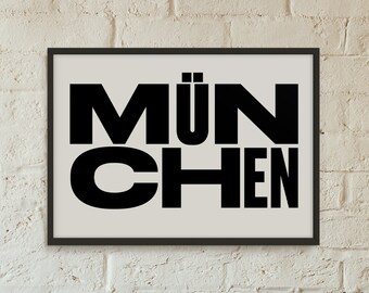München Poster, Munich Germany, Graphic Art, Poster, Print, Gift