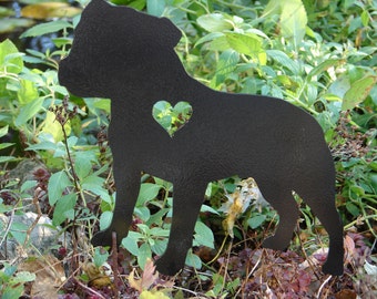 Staffordshire Bull Terrier Pet Dog Memorial GARDEN STAKE K9 Yard Ornament