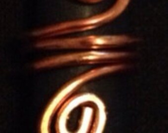 Double swirl copper ring