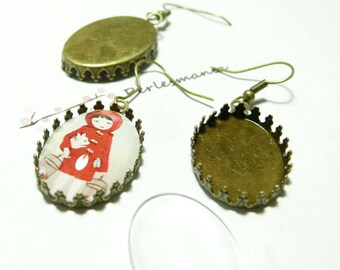 4 pieces: 2 BR 18par25mm and 2 cab claw earrings