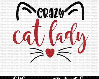 Crazy cat lady svg | Etsy