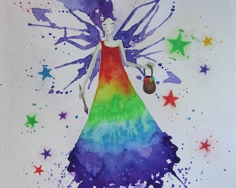 Rainbow Fairy Original Painting