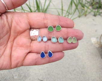 Sea Glass Post Earrings| Beach Glass Earrings | Sea Glass Jewelry | Beach Glass Jewelry