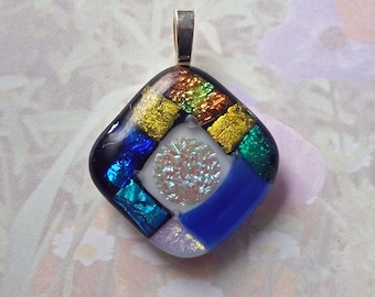 Dichroic fused glass pendant