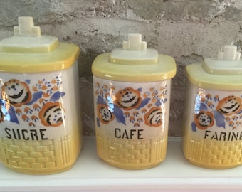Fabulous Set of French Vintage Canisters