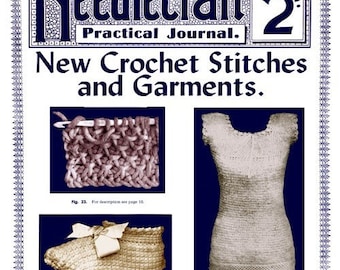 Needlecraft Practical Journal (61) c.1907 Tunisian Crochet Stitches