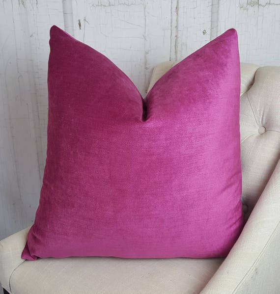 Velvet Pillows Magenta Designer Accent Throw Covers