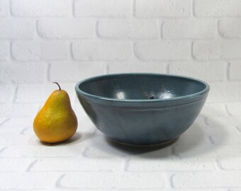 Ceramic Serving Bowl - Large serving bowl - Blue Bowl - Salad bowl - Pasta bowl - fruit bowl - Popcorn Bowl - centerpiece - Serveware Bowl