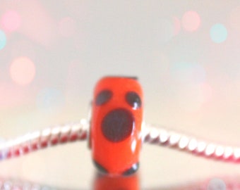 European Red Bead with Black Dots