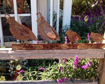 Metal sculpture quail