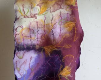 Scarf cloth merino wool violet lilac boardo Beige