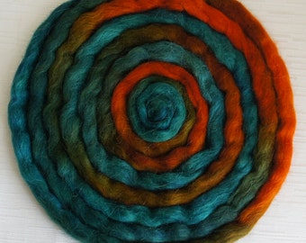 Devon Top Wool Roving - Handpainted Roving Fiber for Spinning and Felting
