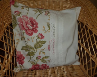 Old linen with lace pillow