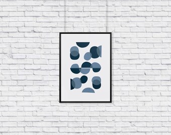 Abstract minimal dots, screen-printed wall-art