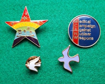 Vintage Peace Dove CND Enamel Hollywood Badges