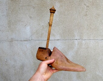 Antique Cobbler's Wooden Shoe Last Tree Shape - Perfect Home or Shop Display