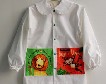 Apron "BALOCCO-Tondo Click" Classic collar-Kindergarten painting-Waldorf-Montessori-for children and adults