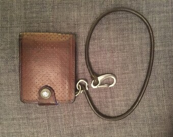 Round Leather Key or Wallet Lanyard/Chain, With A4 Marine Grade Steel or Brass Fittings. WALLET NOT INCLUDED