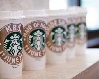 Starbucks Bridesmaid Gift, Bridal Shower Gift, Bridesmaid Proposal Gift, Personalized Starbucks Cup, Wedding Party Gift, Bridal Party Gift