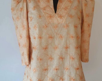 Vintage embroidered blouse, cotton blouse