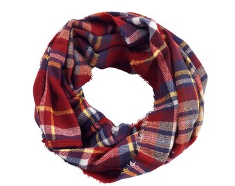 Infinity Scarf - Monogram Scarf - Embroidery - Navy/Garnet Scarf - Gifts for Her