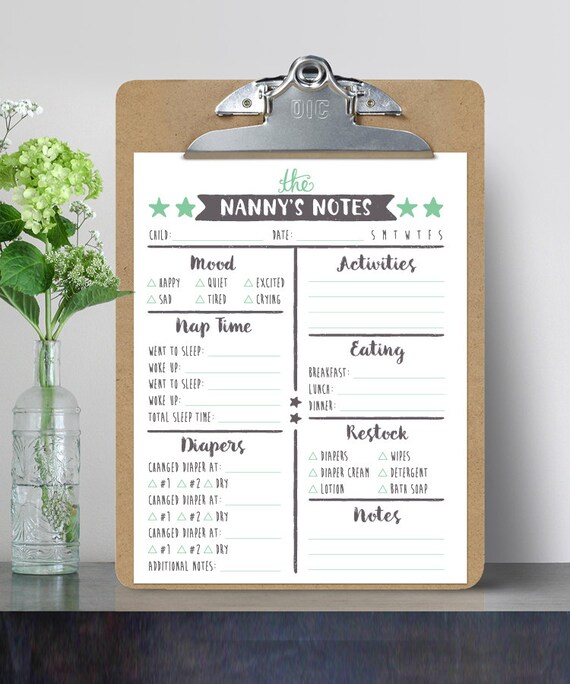baby schedule template for nanny