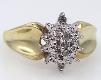 10k White & Yellow Gold Diamond Dinner Ring