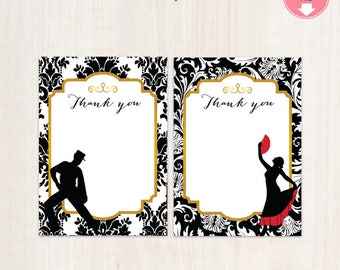 Flamenco Party Thank You Cards || Flamenco Party | Flamenco Themed Thank You Cards || Spanish Spain Instant Download