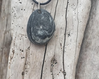 Natural Irish Beach Pebble Pendant Necklace