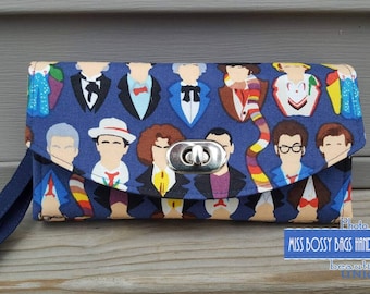 Ready to Ship: Doctor Who Inspired Necessary Clutch Wallet, NCW, Geek Clutch Wallet, Fandom Wallet Clutch, Fandom Purse, Cosplay Clutch