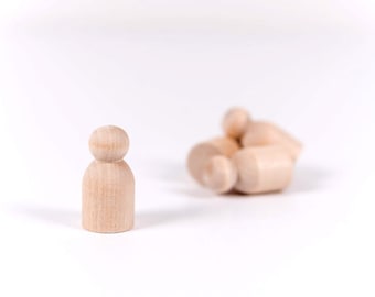 25 Baby Wooden Peg Dolls | Unfinished Peg Dolls | Little Wooden People | Little People | Game Pawns | Baby Little People