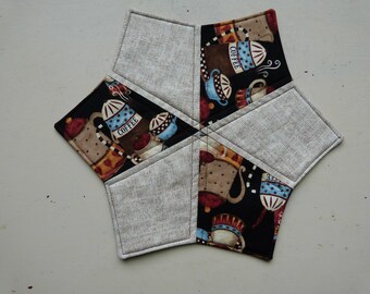 Handmade Mug Rug - Coffee Black