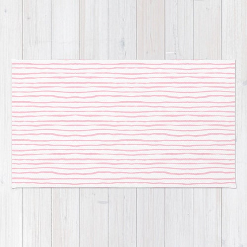 Pink Stripe area rug 2x3 rug light pink and white stripes