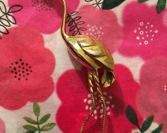 Large Vintage Heron Brooch