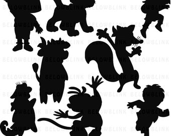 Dora the Explorer Silhouettes Clipart Clip Art Digital Scrapbooking Commercial Use - printable clipart - Instant Download - DP315