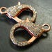 31MM Big Rose Gold Rhinestone Lobster Claw Clasp - Large Rose Gold Colored Jewelry Lobster Claw - 1 Lobster Claw Clasp Per Order