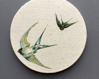 Swallow prints - circular prints - bird prints