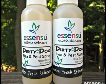 Dirty Dog™ Organic Natural Flea Repellent and Pest Spray | Pet Bedding Flea Protection Spray | Non-Toxic , Safe | Vegan | Eco-Friendly- 4 oz